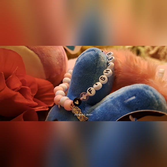 Breast Cancer Custom(&or Lung) Bracelet Made With Charm Pink&White Cute&Special - Picture 8 of 13